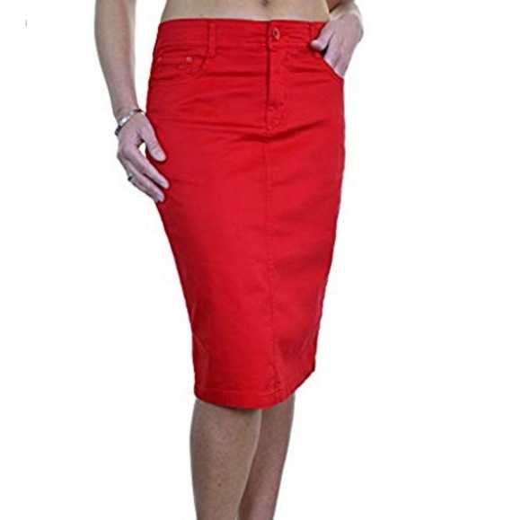 red denim skirt size 16